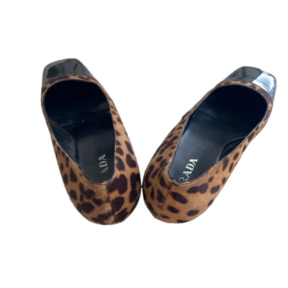 PRADA LEOPARD PRINT PONNY HAIR LEATHER AND PATENT SZ 8 - Picture 5 of 13